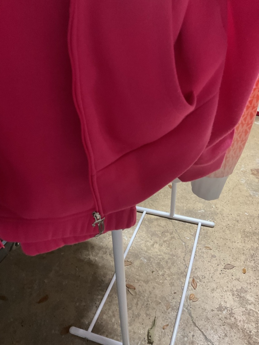 Juicy Couture Hot Pink Zip Hoodie with Drawstring Hood - Picture 4 of 4